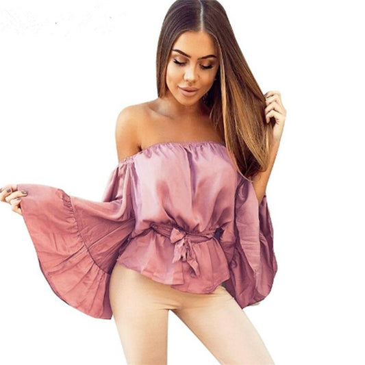 Butterfly Sleeve Slash Neck Blouse – Plus Size