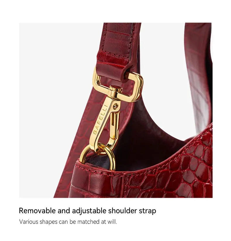 New 2025 Light Luxury Crocodile Pattern Genuine Leather Women's Messenger Bag Commuter Versatile Large Capacity Handbag ANOINTED_ADORNED