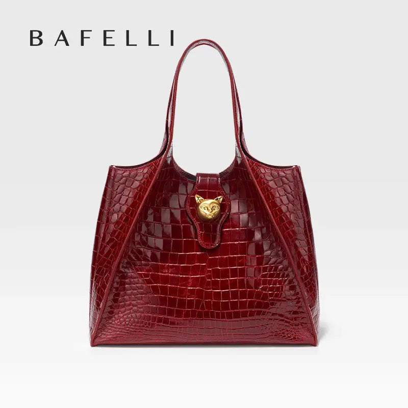 New 2025 Light Luxury Crocodile Pattern Genuine Leather Women's Messenger Bag Commuter Versatile Large Capacity Handbag ANOINTED_ADORNED