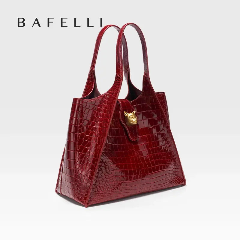 New 2025 Light Luxury Crocodile Pattern Genuine Leather Women's Messenger Bag Commuter Versatile Large Capacity Handbag ANOINTED_ADORNED