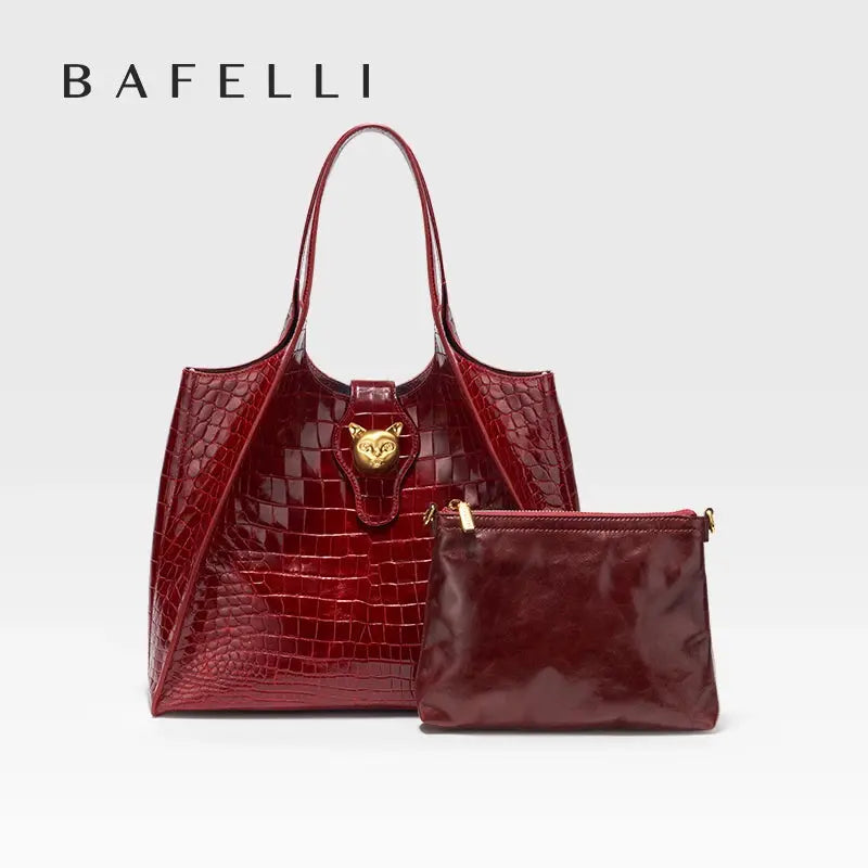 New 2025 Light Luxury Crocodile Pattern Genuine Leather Women's Messenger Bag Commuter Versatile Large Capacity Handbag ANOINTED_ADORNED
