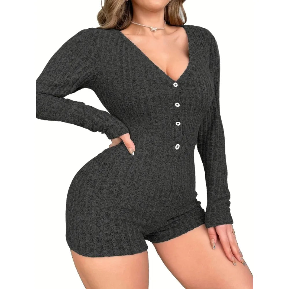 Women's New Casual Long Sleeve Pajamas Sexy Loungewear ANOINTED_ADORNED
