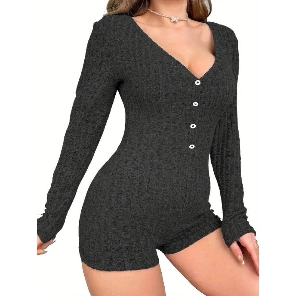 Women's New Casual Long Sleeve Pajamas Sexy Loungewear ANOINTED_ADORNED