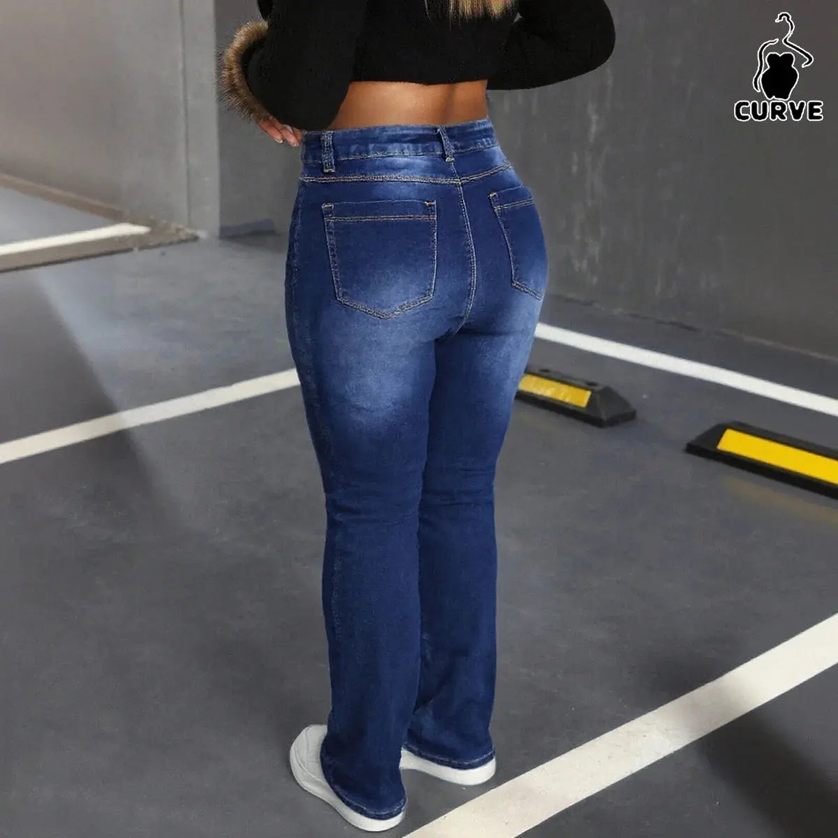 Slim Fit Stretch Plus Size Women's Jeans, Classic Washed Versatile Style, Highlights the Perfect Figure ANOINTED_ADORNED