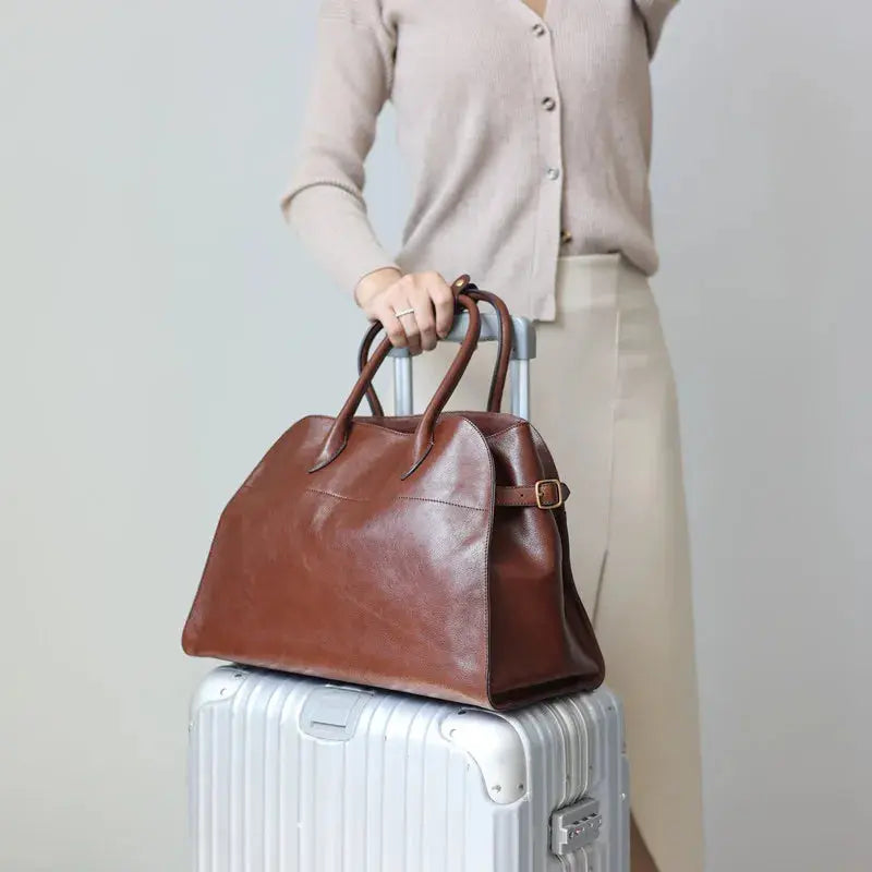 Women's Genuine Leather Large Capacity Tote Bag Female Retro Luxury Briefcase Vintage Cowhide Shoulder Handbag ANOINTED_ADORNED